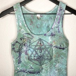 American Apparel sea creatures tank top t shirt